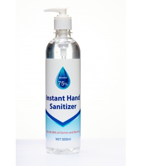 Hand Sanitiser Gel 75% Alcohol kills 99.9% of germs 500ml Pump Bottle.